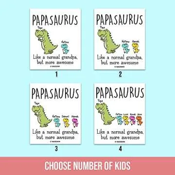 Wassmin Personalized Papasaurus Mug Papa Dinosaur Coffee Mugs Cups Custom Grandkids Names Customized Father's Day Birthday Christmas Gifts For Worlds Best Grandpa Pop Grandfather Grandpa (3 Kids)