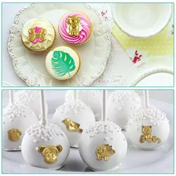 4 Pieces Jungle Safari Animal Cake Molds Animal and Tropical Leaf Silicone Molds Animals Fondant Molds for Cake Candy Chocolate Decorating Tray DIY Crafting Projects (White)