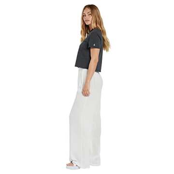 Volcom Women's Stoneshine Wide Leg Beach Pant - Star White
