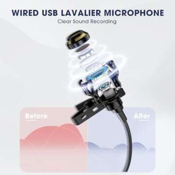 PoP voice Microphone Professional for USB Device Lavalier Lapel Omnidirectional Microphone for Computer, PC, Condenser Mic Audio & Video Recording, YouTube, Interview, Podcast, Vlogging (6.6 Feet)