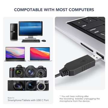 PoP voice Microphone Professional for USB Device Lavalier Lapel Omnidirectional Microphone for Computer, PC, Condenser Mic Audio & Video Recording, YouTube, Interview, Podcast, Vlogging (6.6 Feet)