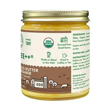 Coffee++ Paleo Butter Coffee Creamer 8.5 fl oz, Certified Organic, Pasture Raised, Lactose Free, Glu...