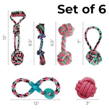 Otterly Pets Dog Rope Toy Set for Small and Medium Dogs
