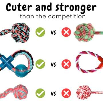 Otterly Pets Dog Rope Toy Set for Small and Medium Dogs