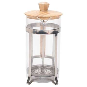 Natural Grain Glass and Bamboo French Press for Coffee Lovers