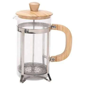 Natural Grain Glass and Bamboo French Press for Coffee Lovers