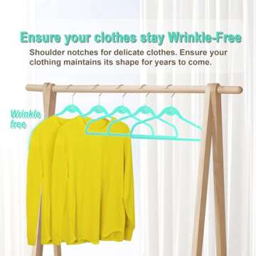 Space Saving Velvet Hangers with Cascading Hooks, 50 Pack