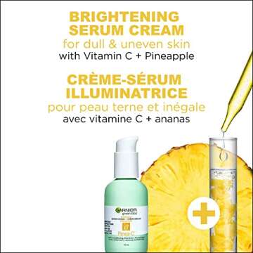 Garnier Green Labs Pinea-C 3-in-1 Brightening Serum Cream, 24H Moisture + Serum + SPF 30 with Vitamin C, 2.4 Fl Oz (72mL), 1 Count (Packaging May Vary)