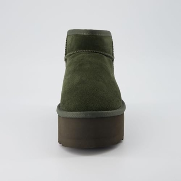 CUSHIONAIRE Hippy Women’s Platform Ankle Boots in Green