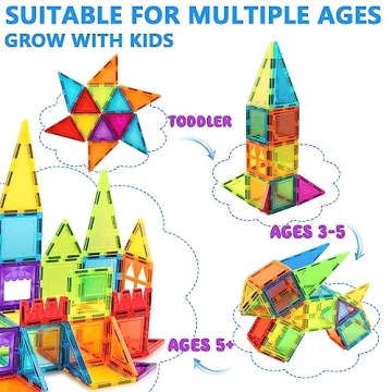 GEPER 32PCS Magnetic Tiles for Kids | Ideal STEM Gift