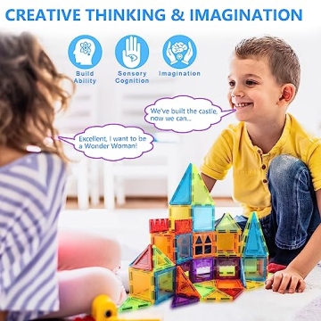GEPER 32PCS Magnetic Tiles for Kids | Ideal STEM Gift