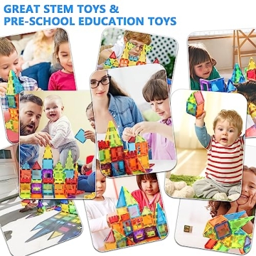 GEPER 32PCS Magnetic Tiles for Kids | Ideal STEM Gift