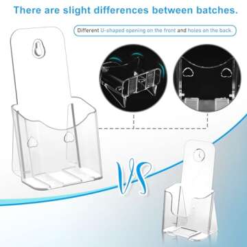 xydstay Acrylic Brochure Holder 4x9 Inches Slant Back Design, Clear Display Stand, Plastic Table Sta...