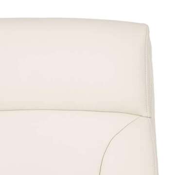 Amazon Basics Executive Desk Chair, 275lb Capacity, Oversized Cushion, Ivory Bonded Leather, 29.13"D x 25.2"W x 43.11"H