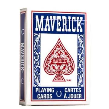 Maverick Playing Cards, Standard Index, Red and Blue, 12 Pack