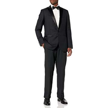 Amazon Brand - Buttoned Down Men's Classic Fit Italian Wool Tuxedo Jacket, Black 40 Regular