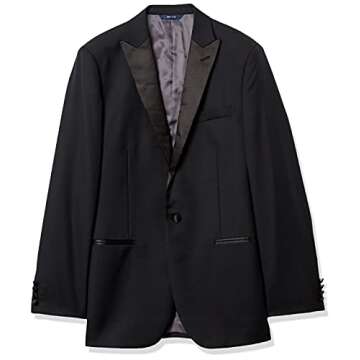 Amazon Brand - Buttoned Down Men's Classic Fit Italian Wool Tuxedo Jacket, Black 40 Regular