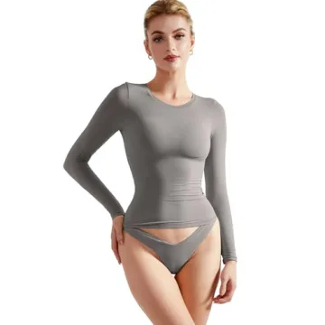 SUUKSESS Women Fitted Tee Comfortable Stylish Long Sleeve