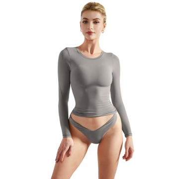 SUUKSESS Women Fitted Tee Comfortable Stylish Long Sleeve