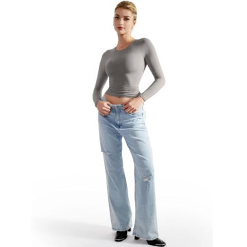 SUUKSESS Women Fitted Tee Comfortable Stylish Long Sleeve