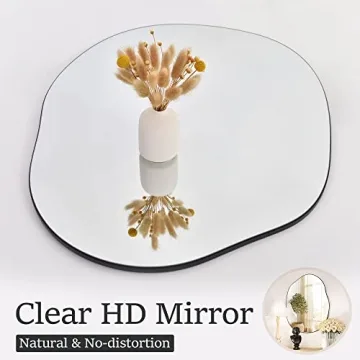 HARRITPURE 24x32" Black Asymmetrical Wall Mirror