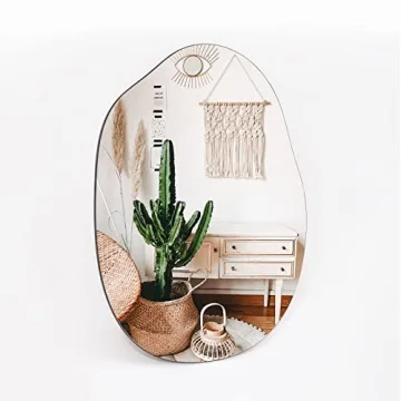 HARRITPURE 24x32" Black Asymmetrical Wall Mirror