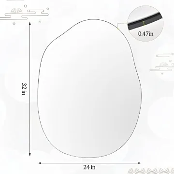 HARRITPURE 24x32" Black Asymmetrical Wall Mirror