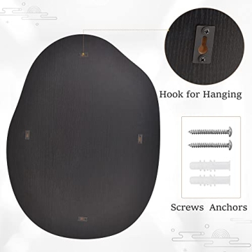 HARRITPURE 24x32" Black Asymmetrical Wall Mirror