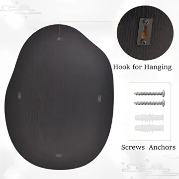 HARRITPURE 24x32" Black Asymmetrical Wall Mirror