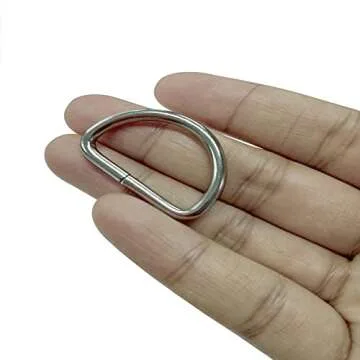 Heavy Duty TSJ 50 Pack of Metal D Rings for Crafting