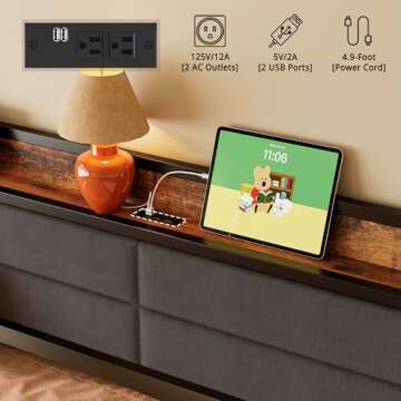 LIKIMIO Daybed with Trundle, Sturdy Metal Twin Bed Frame with Upholstered Headboard and Charging Station for Living Room, Bedroom and Guest Room, Black