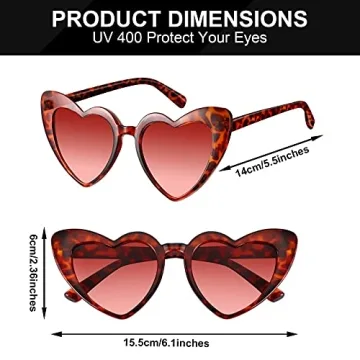 Frienda 9 Pairs Heart Shaped Sunglasses for Women