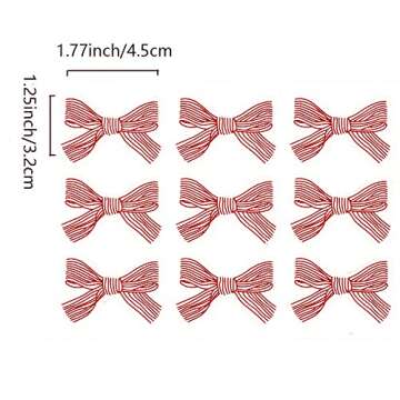 SaktopDeco Red Cute Bows Stickers Bow Gift Label Stickers for Invitation Card Cookie Bag Envelope Bag Seals Decorations 20 Sheets
