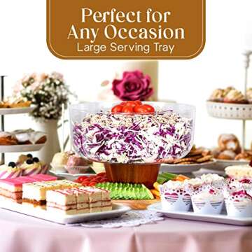 Homeries Acacia Wood Cake Stand with Lid, Cake Plate, (6 in 1) Multi-Functional Serving Platter, Large Cake Stand with Dome, Cake display stand with lid & Cake Dome - Use as Cake Holder, Cake Cover