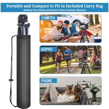 62" Phone Tripod, UEGOGO Tripod for iPhone with Remote Shutter and Universal Clip, Compatible with i...