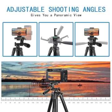 62" Phone Tripod, UEGOGO Tripod for iPhone with Remote Shutter and Universal Clip, Compatible with iPhone/Android/Sport Camera Perfect for Video Recording/Selfies/Live Stream/Vlogging