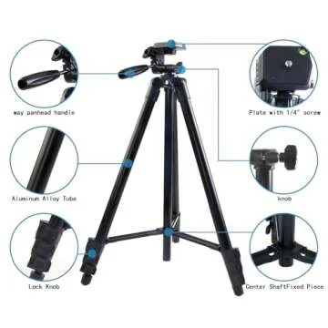 62" Phone Tripod, UEGOGO Tripod for iPhone with Remote Shutter and Universal Clip, Compatible with iPhone/Android/Sport Camera Perfect for Video Recording/Selfies/Live Stream/Vlogging