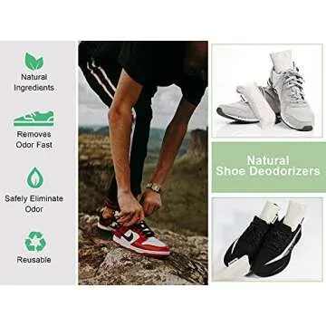 Bamboo Charcoal Shoe Deodorizer Bags - 12 Pack Natural Odor Makeover