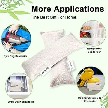 Bamboo Charcoal Shoe Deodorizer Bags - 12 Pack Natural Odor Makeover