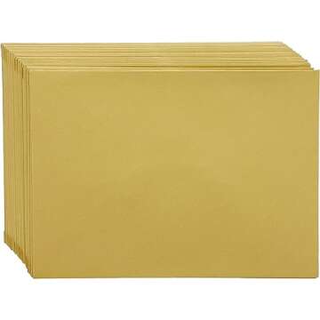 Sustainable Greetings 48 Pack Blank Invitation Cards and Envelopes Gold Foil Border 5 x 7 Inches