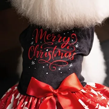 CuteBone Merry Christmas Dog Velvet Dress for Small Dogs