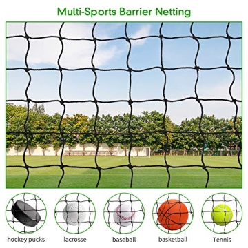 Heavy Duty Baseball Softball Backstop Nets - Wiseek 15'x50'