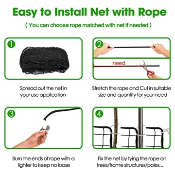 Heavy Duty Baseball Softball Backstop Nets - Wiseek 15'x50'