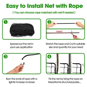 Heavy Duty Baseball Softball Backstop Nets - Wiseek 15'x50'