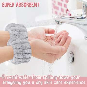 CERETIA Face Wash Set - Microfiber Headband, Wristbands with Holder for Comfortable Facial Cleansing