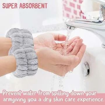 CERETIA Face Wash Set - Microfiber Headband, Wristbands with Holder for Comfortable Facial Cleansing