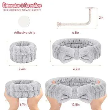 CERETIA Face Wash Set - Microfiber Headband, Wristbands with Holder for Comfortable Facial Cleansing