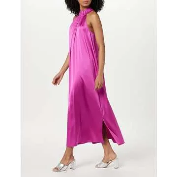 The Drop Women's Arlette Silky Stretch Halter Maxi Dress