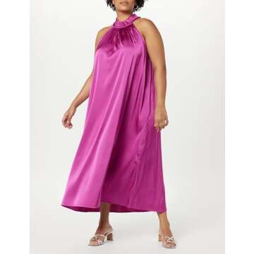 The Drop Women's Arlette Silky Stretch Halter Maxi Dress