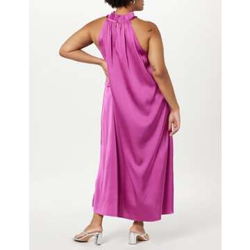 The Drop Women's Arlette Silky Stretch Halter Maxi Dress